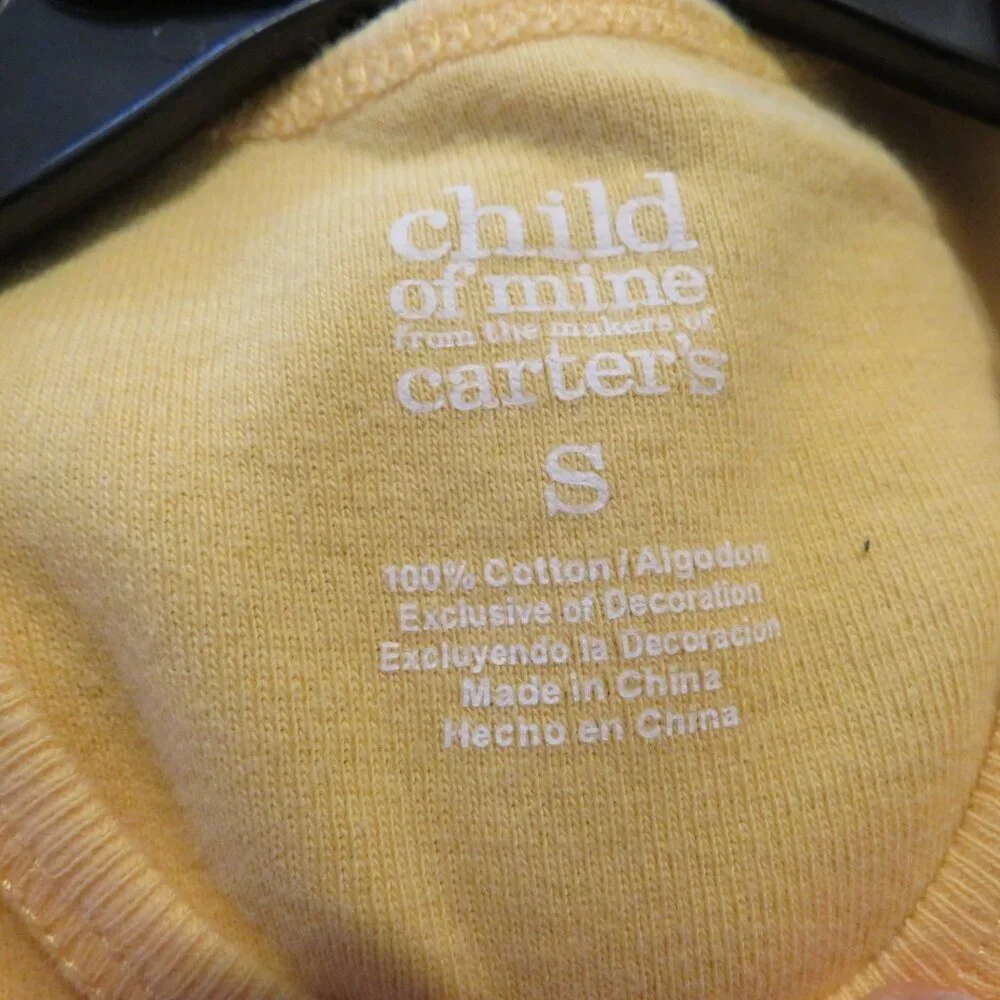 Baby Baseball Bodysuit size S (3-6mts) 100% cotton embroidered Warm Yellow